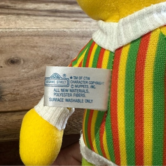 Vintage Sesame Street Hasbro softies Bert Burt Stuffed Animal Plush Toy Size 11" - Picture 4 of 5